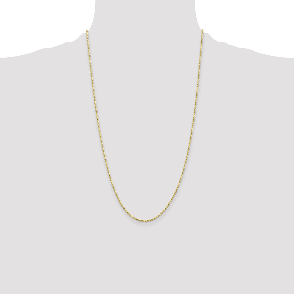 10k Yellow Gold 1.5 mm Diamond-cut Rope Chain