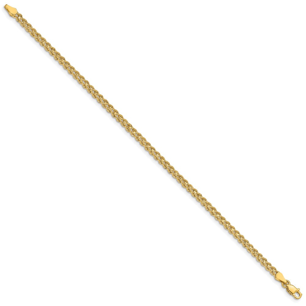 10k Yellow Gold 3 mm Wide Double Strand Rope Bracelet (3.03 grams)