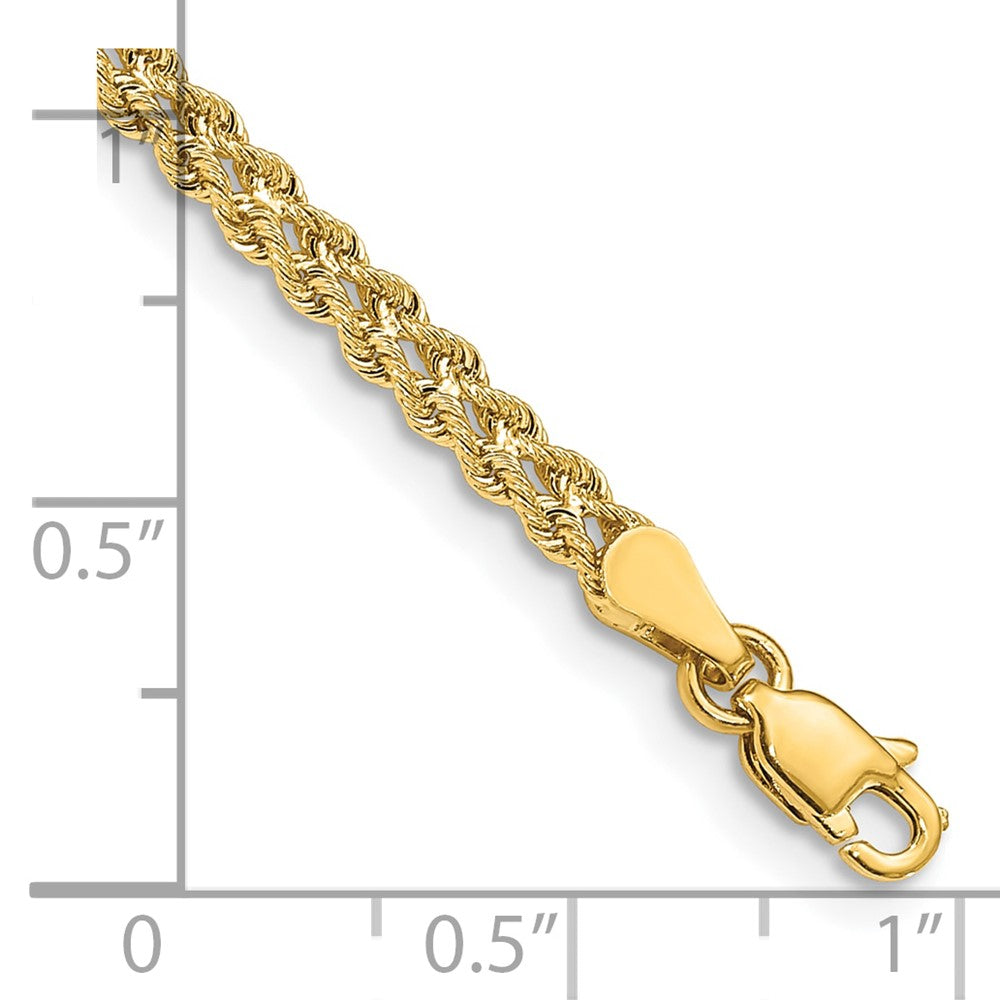 10k Yellow Gold 3 mm Wide Double Strand Rope Bracelet (3.03 grams)