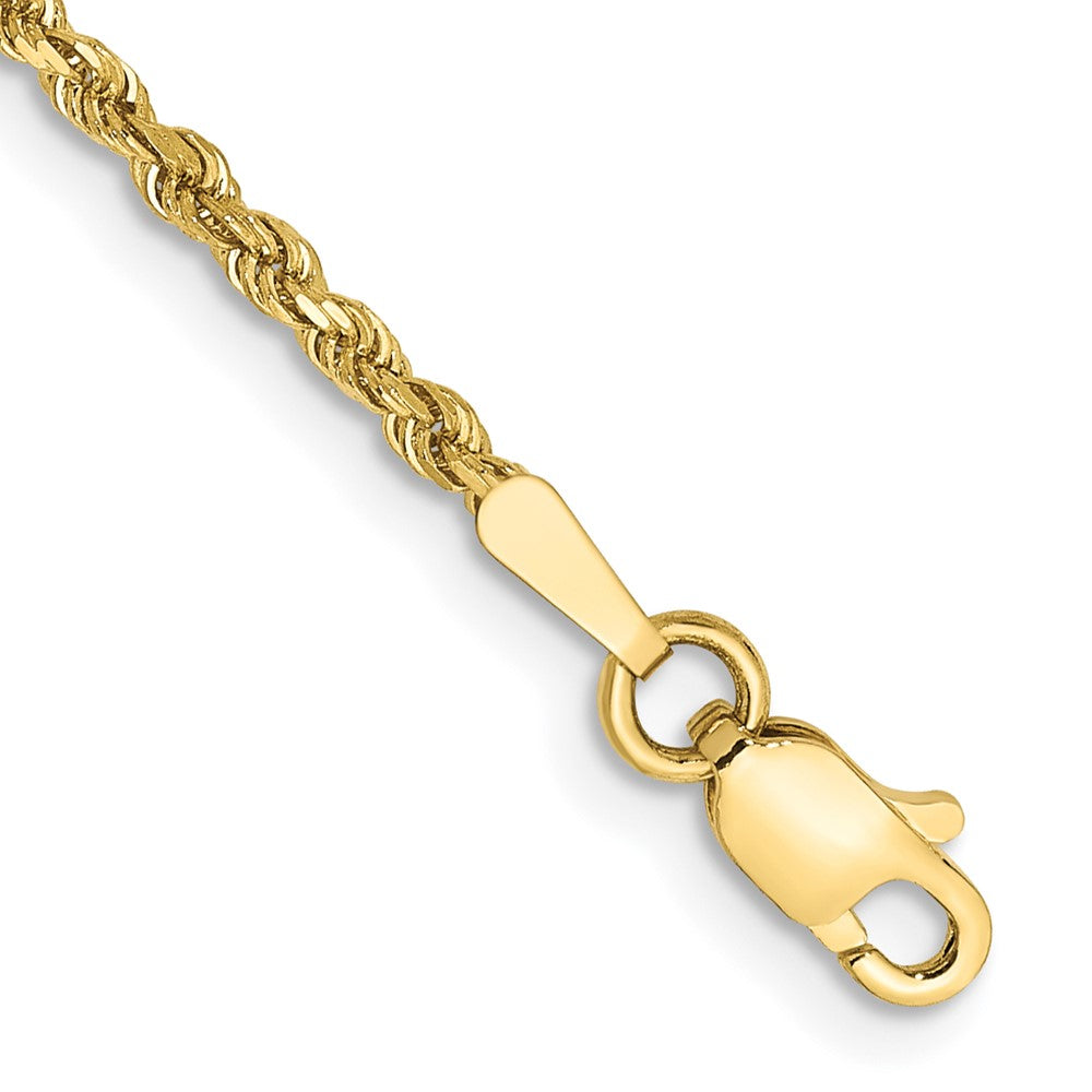 10k Yellow Gold 1.75 mm Diamond-cut Rope Chain Anklet (2.64 grams)