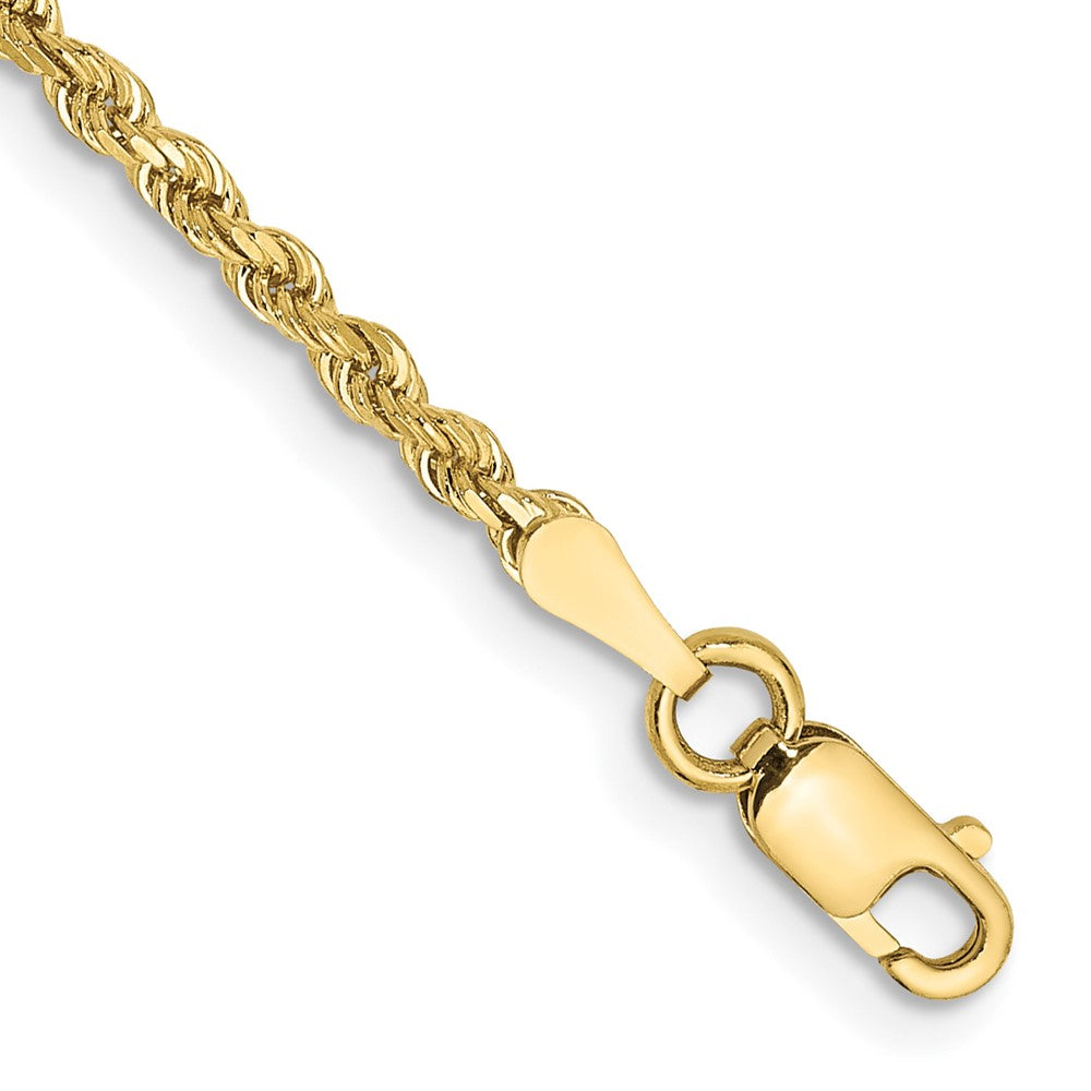 10k Yellow Gold 2 mm Diamond-cut Rope Chain Anklet (3.41 grams)