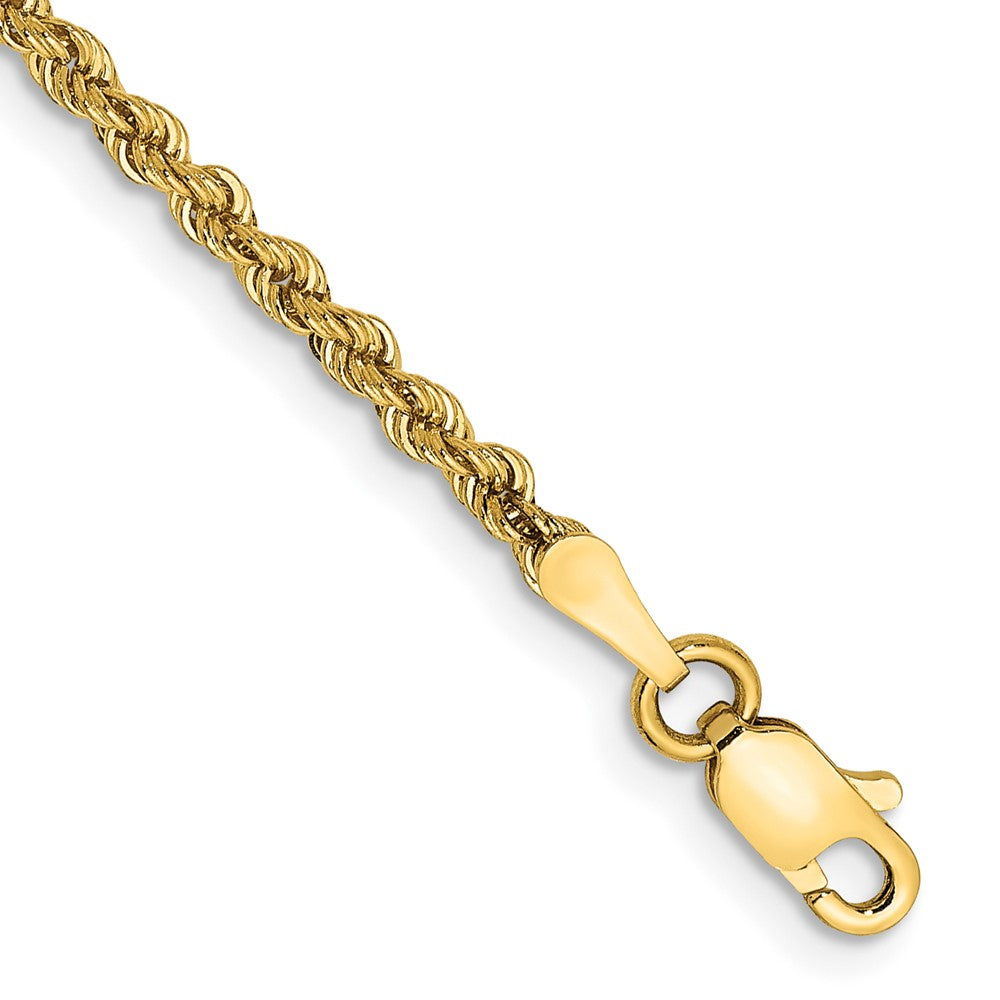 10k Yellow Gold 2.25 mm Regular Rope Bracelet
