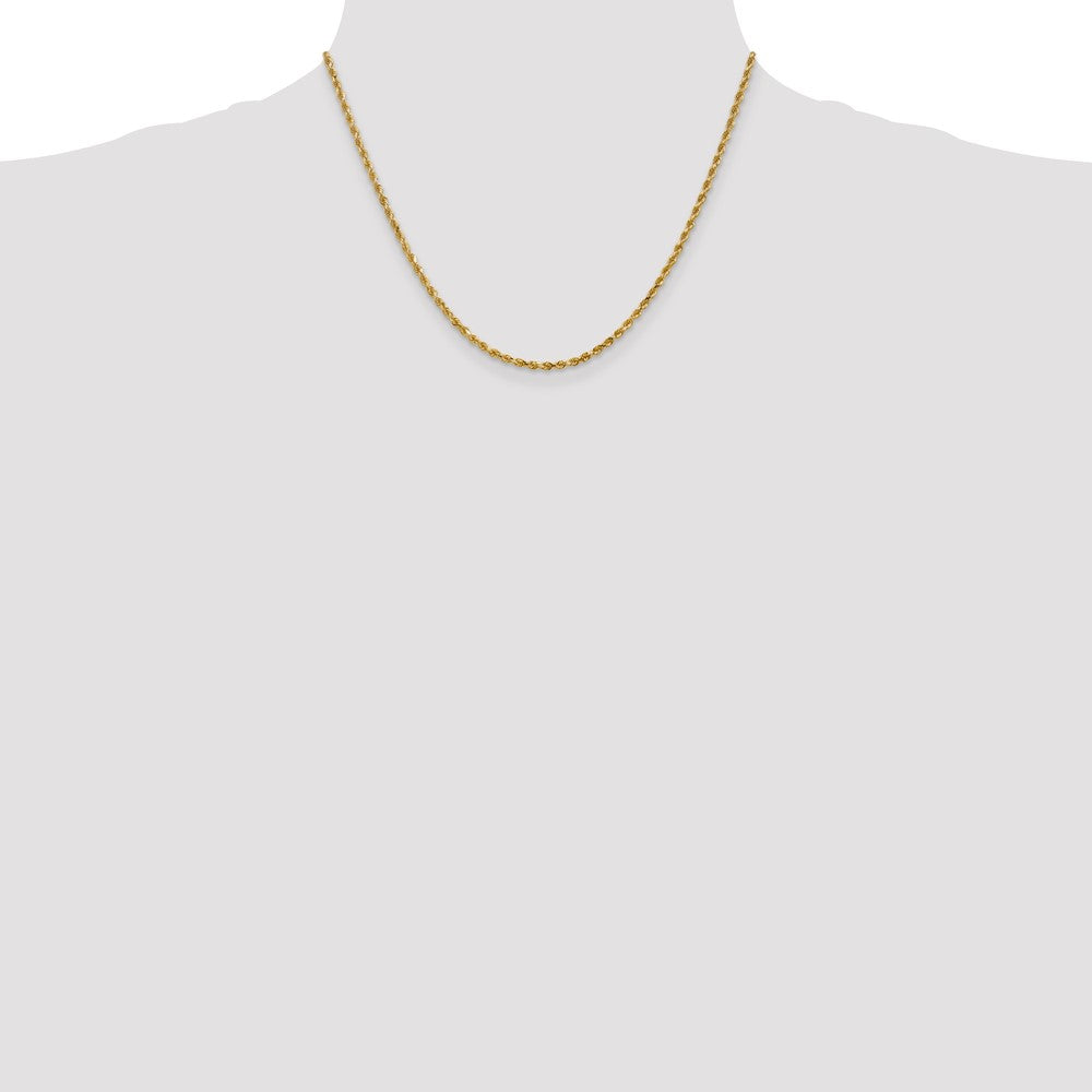 10k Yellow Gold 2.25 mm Diamond-cut Rope Chain (6.84 grams)