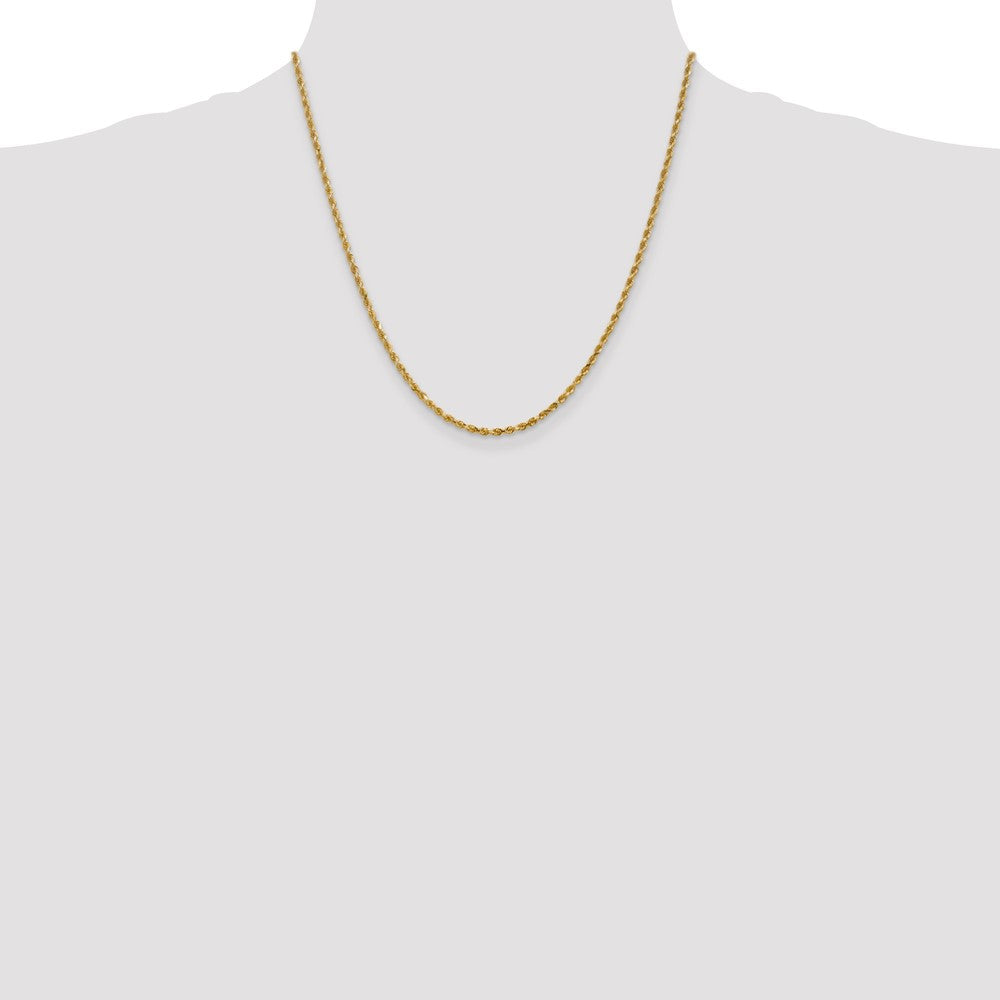 10k Yellow Gold 2.25 mm Diamond-cut Rope Chain (6.84 grams)