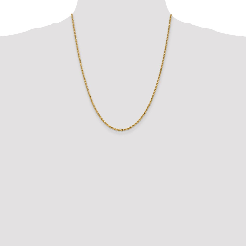 10k Yellow Gold 2.25 mm Diamond-cut Rope Chain (6.84 grams)