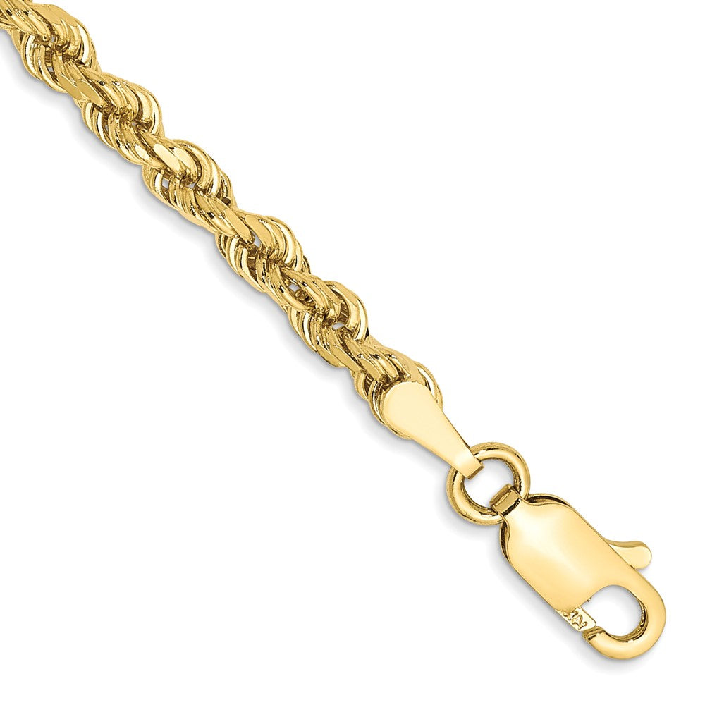 10k Yellow Gold 3 mm Diamond-cut Rope Bracelet (4.93 grams)