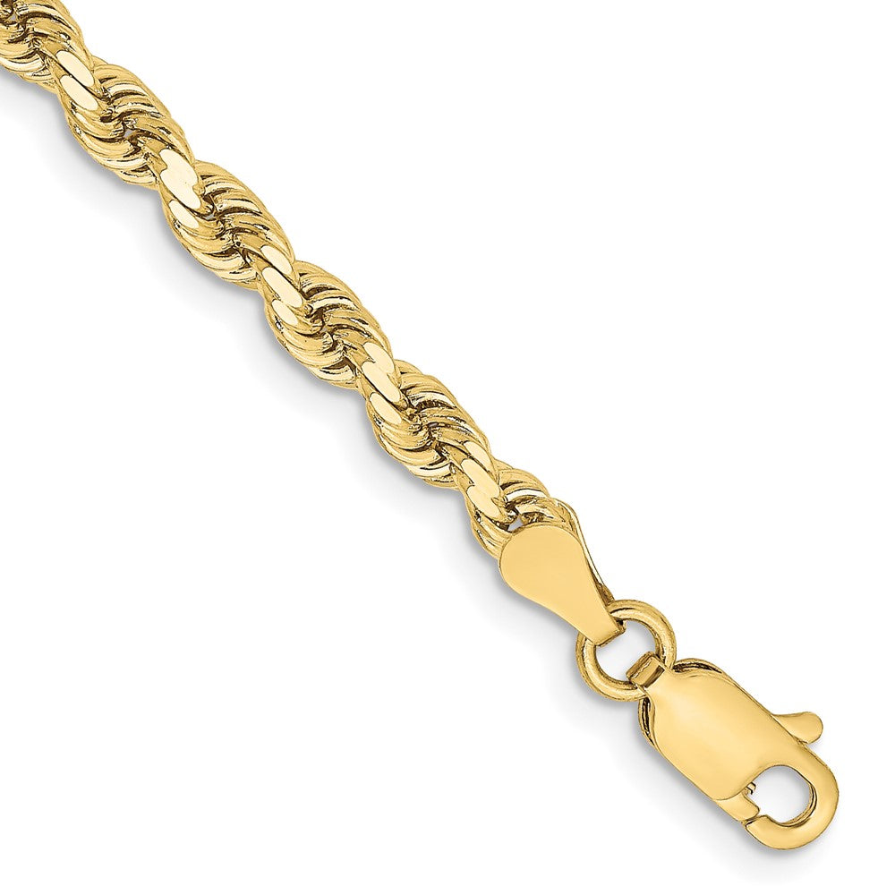 10k Yellow Gold 3.25 mm Diamond-cut Rope Bracelet