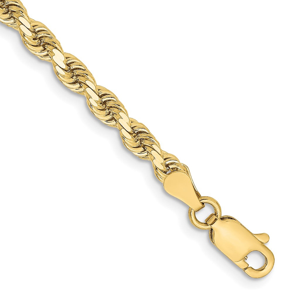 10k Yellow Gold 3.25 mm Diamond-cut Rope Bracelet (5.39 grams)