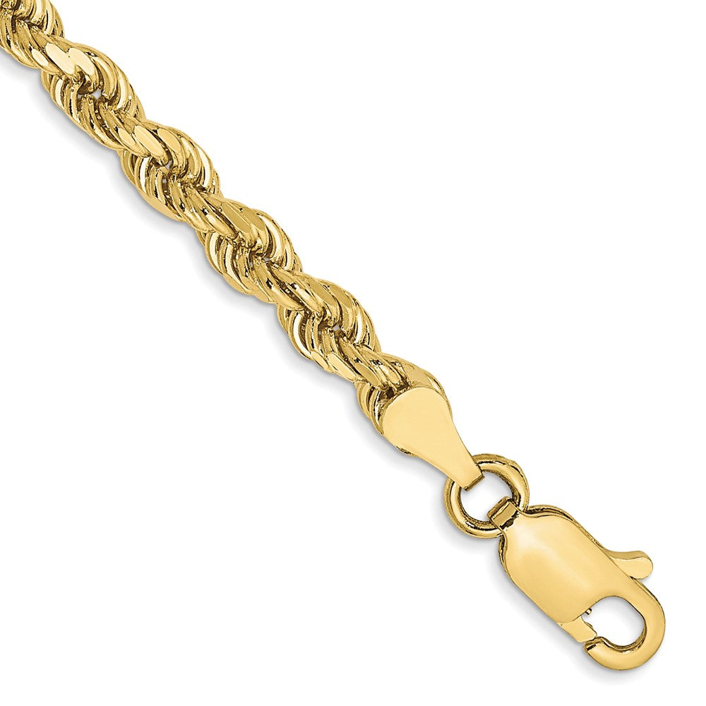 10k Yellow Gold 3.5 mm Diamond-cut Rope Bracelet