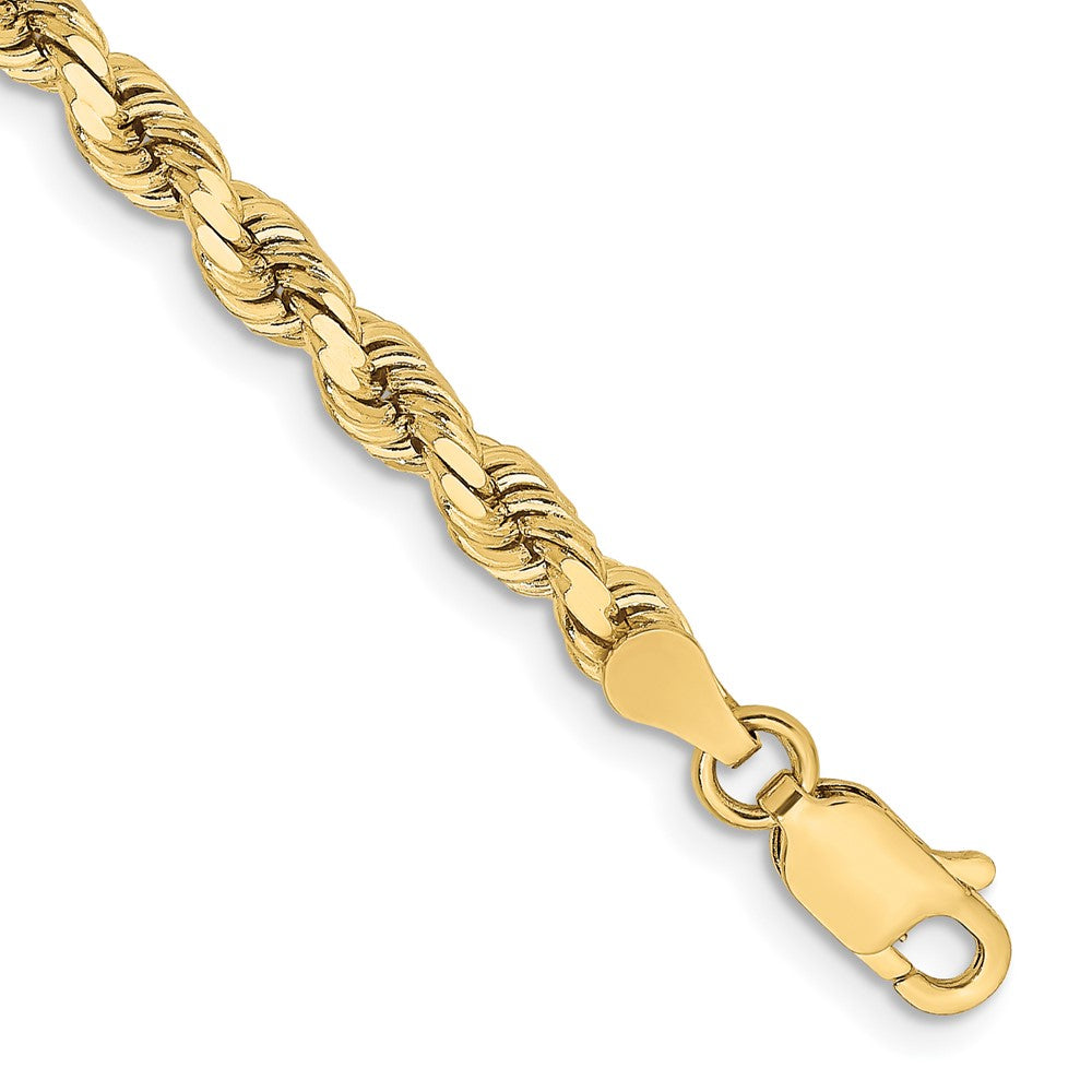 10k Yellow Gold 3.75 mm Diamond-cut Rope Bracelet