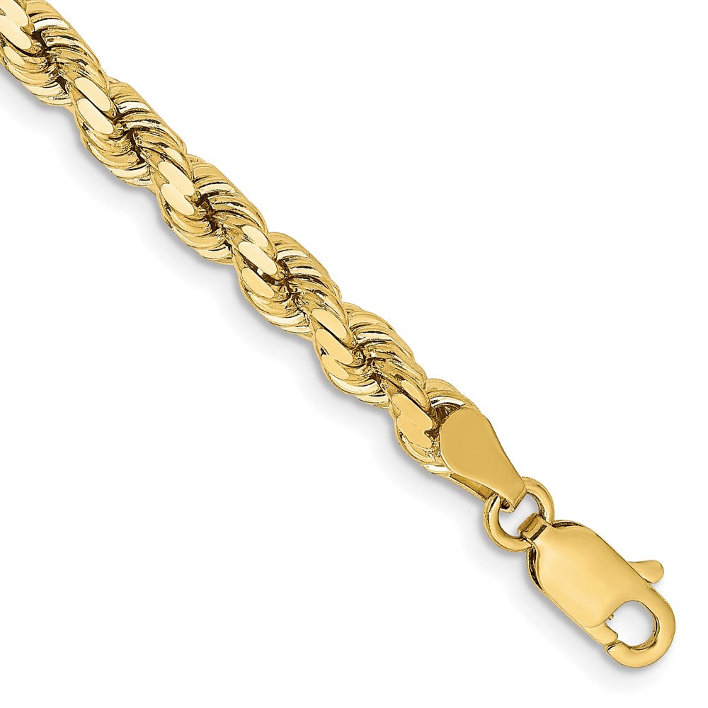 10k Yellow Gold 4.25 mm Diamond-cut Rope Bracelet