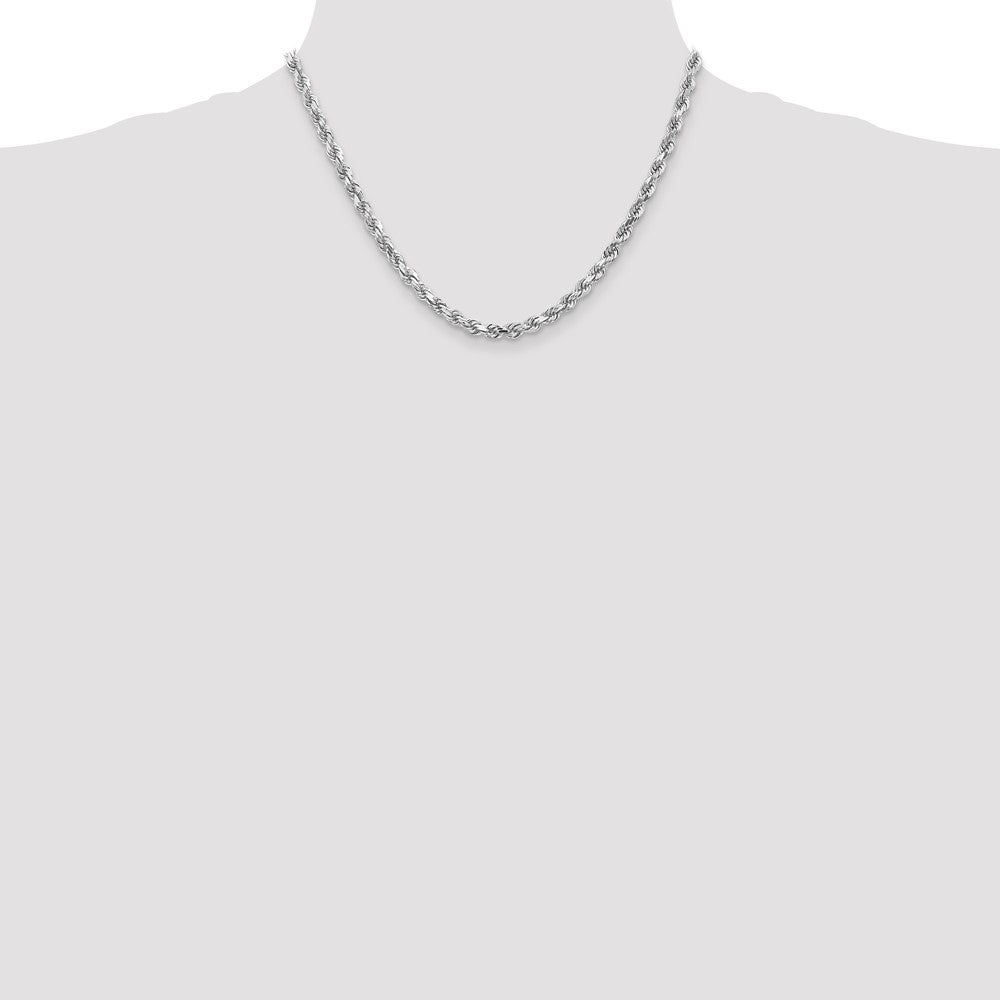 10k White Gold 4.5 mm Diamond-Cut Rope Chain (28.96 grams)