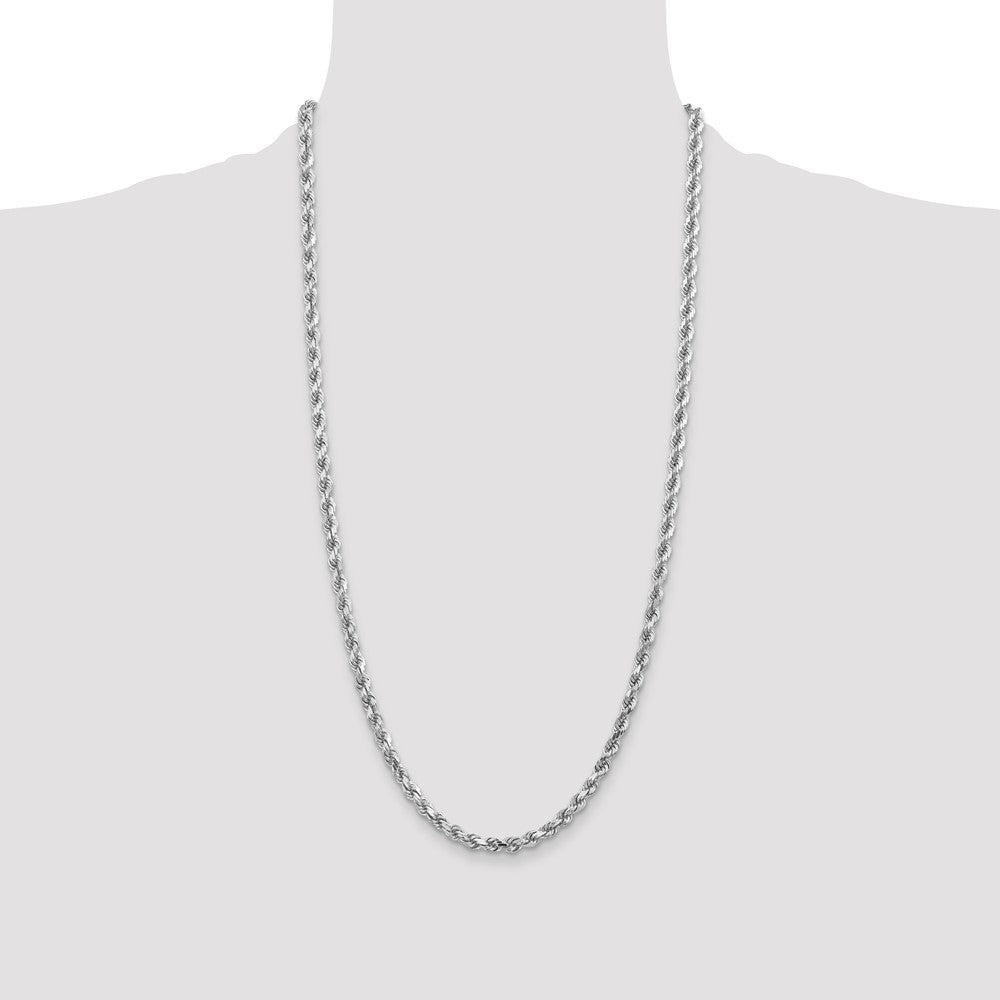 10k White Gold 4.5 mm Diamond-Cut Rope Chain (28.96 grams)