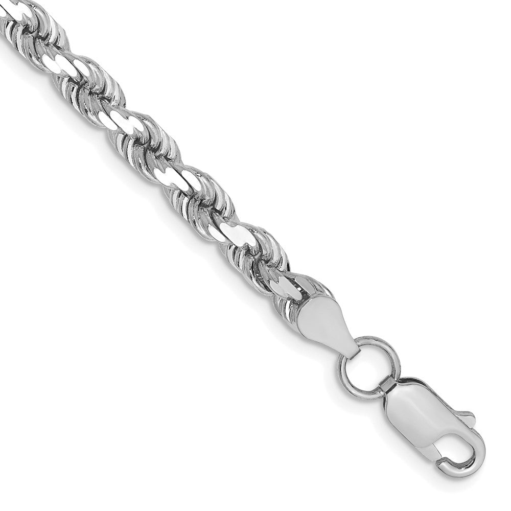 10k White Gold 4.5 mm Diamond-Cut Rope Bracelet (12.56 grams)