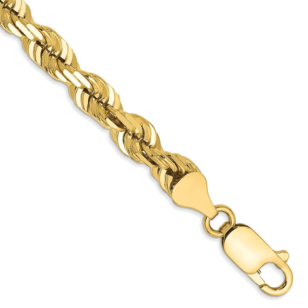 10k Yellow Gold 5.5 mm Diamond-cut Rope Bracelet (15.46 grams)