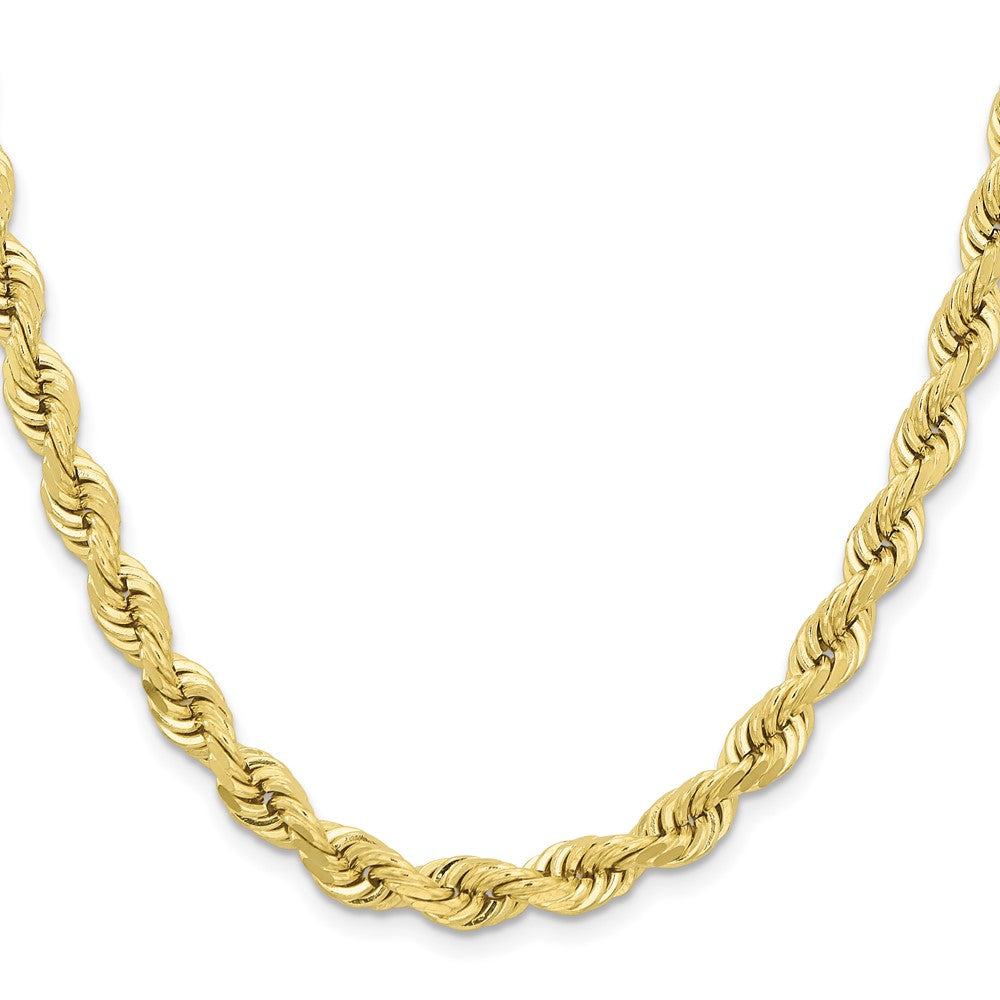 10k Yellow Gold 6.5 mm Diamond-cut Rope Chain