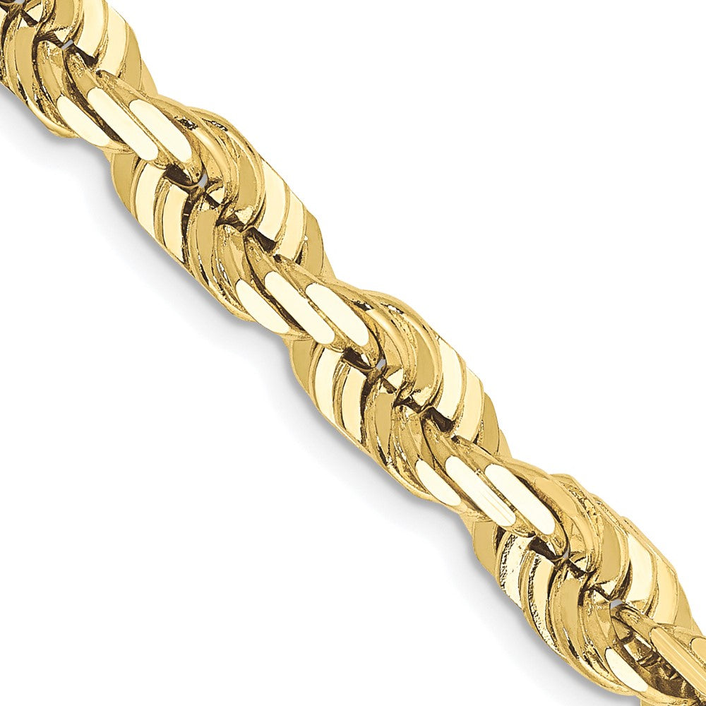 10k Yellow Gold 6.5 mm Diamond-cut Rope Chain