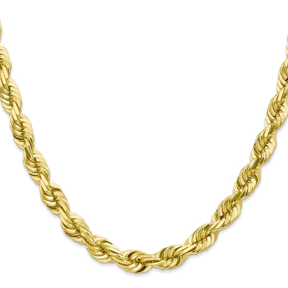 10k Yellow Gold 7 mm Diamond-cut Rope Chain