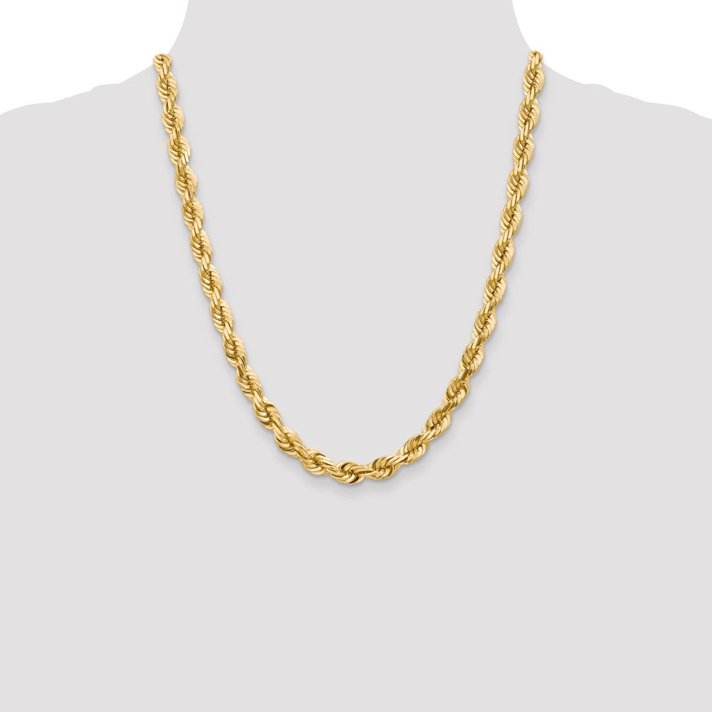 10k Yellow Gold 7 mm Diamond-cut Rope Chain (84.16 grams)