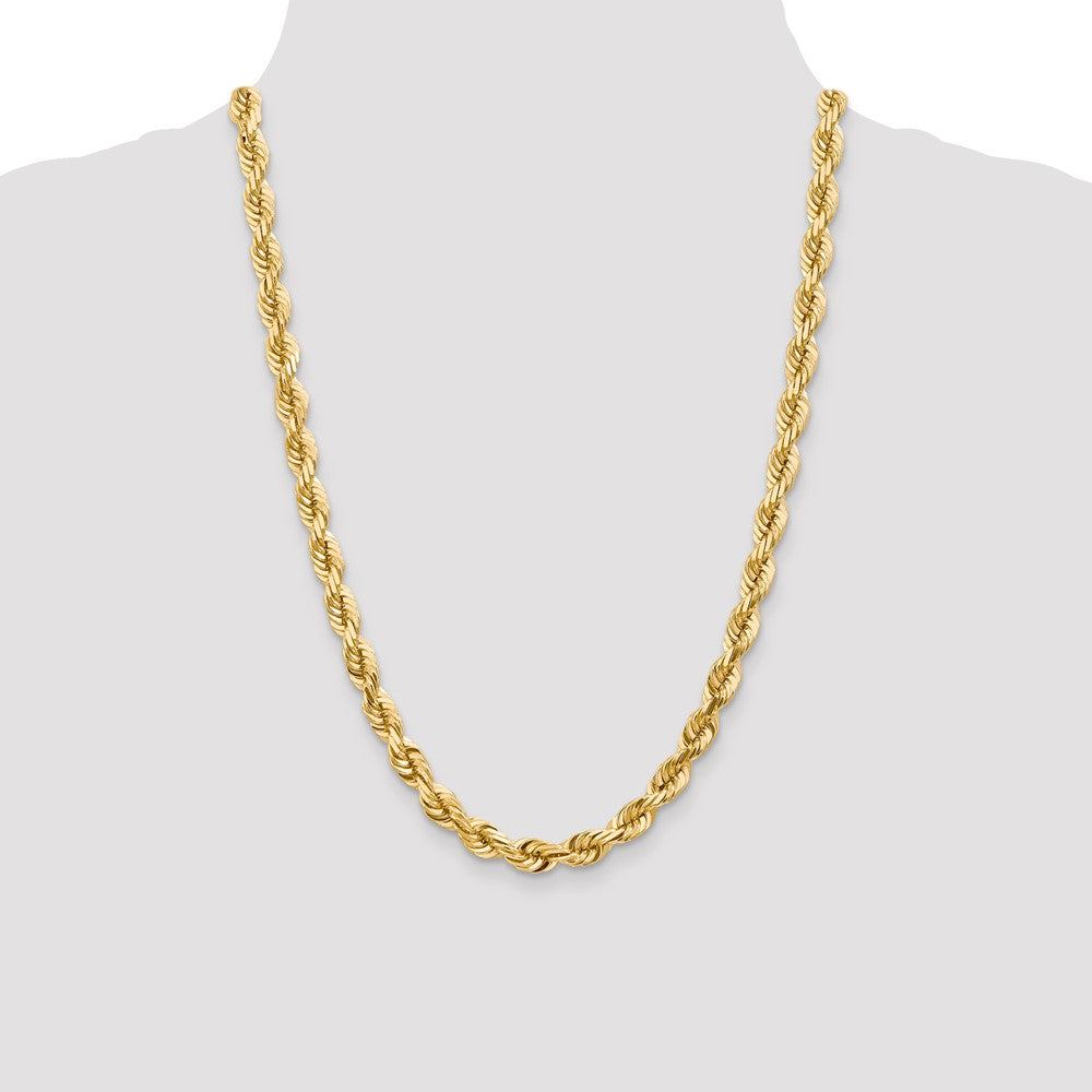 10k Yellow Gold 7 mm Diamond-cut Rope Chain (84.16 grams)