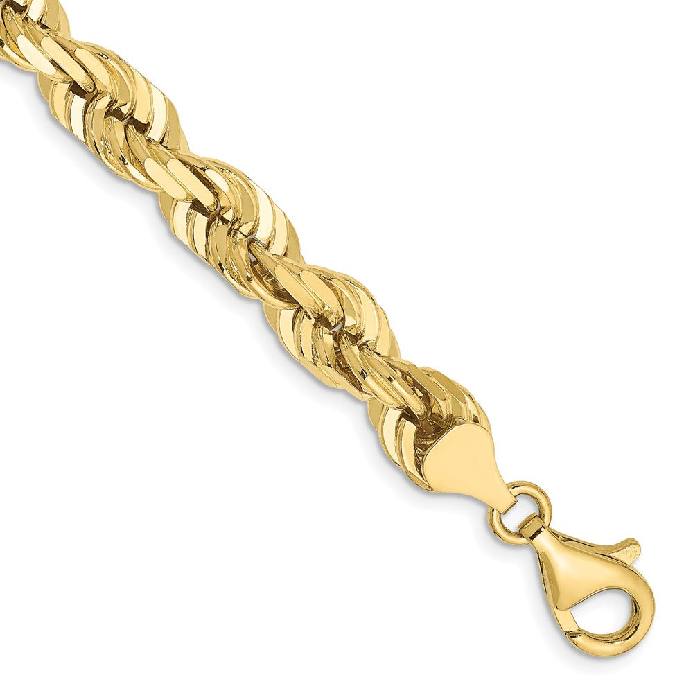 10k Yellow Gold 7 mm Diamond-cut Rope Bracelet (28.46 grams)