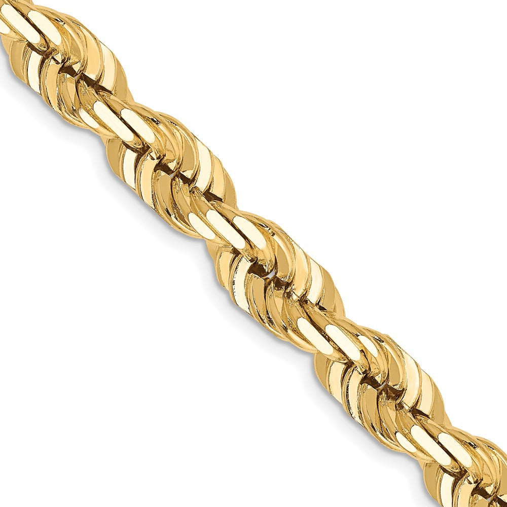 10k Yellow Gold 7 mm Diamond-cut Rope Chain