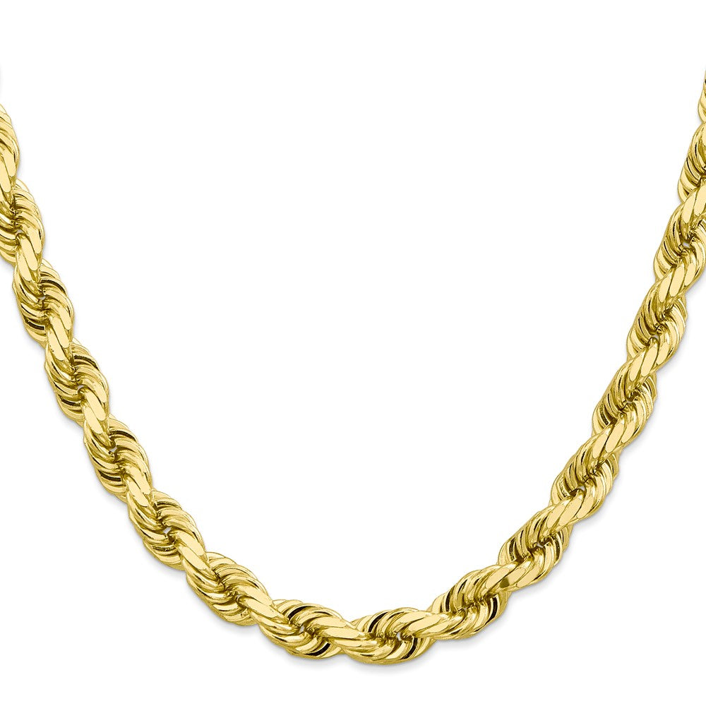 10k Yellow Gold 8 mm Diamond-cut Rope Chain
