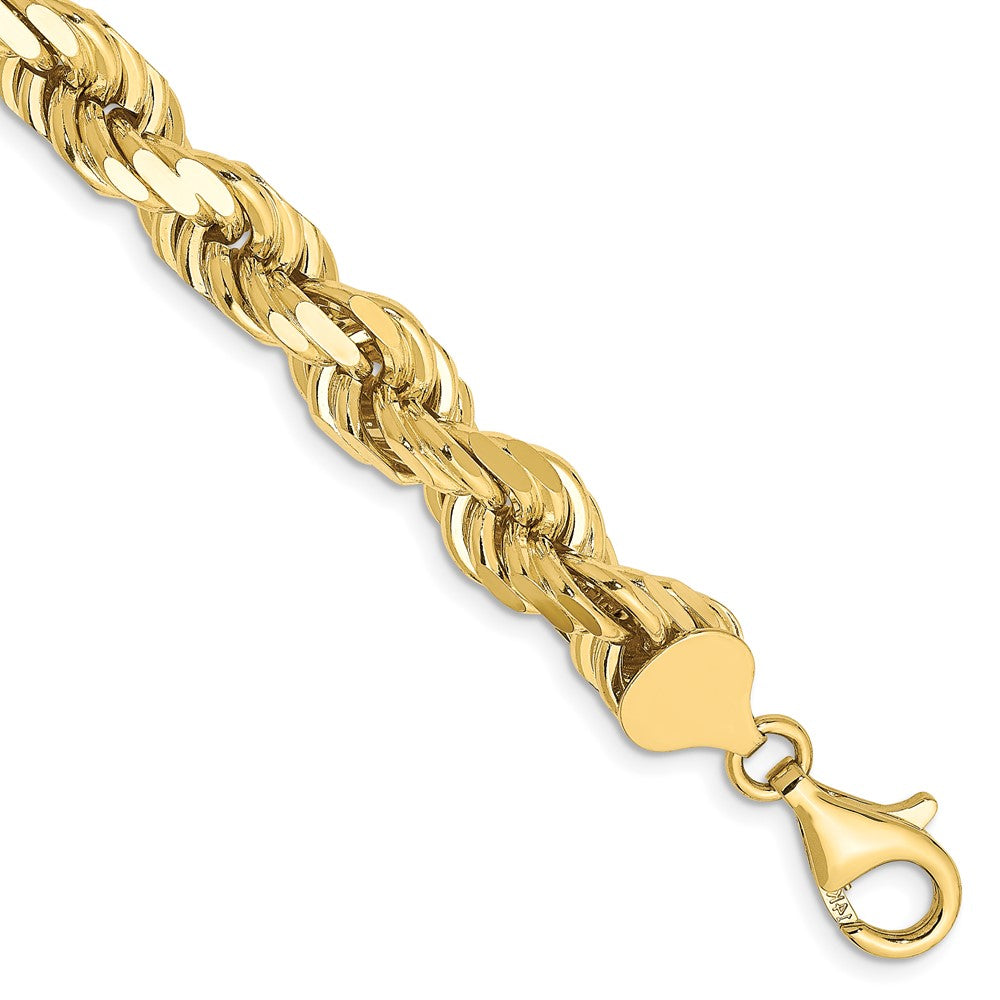 10k Yellow Gold 8 mm Diamond-cut Rope Bracelet (41.01 grams)