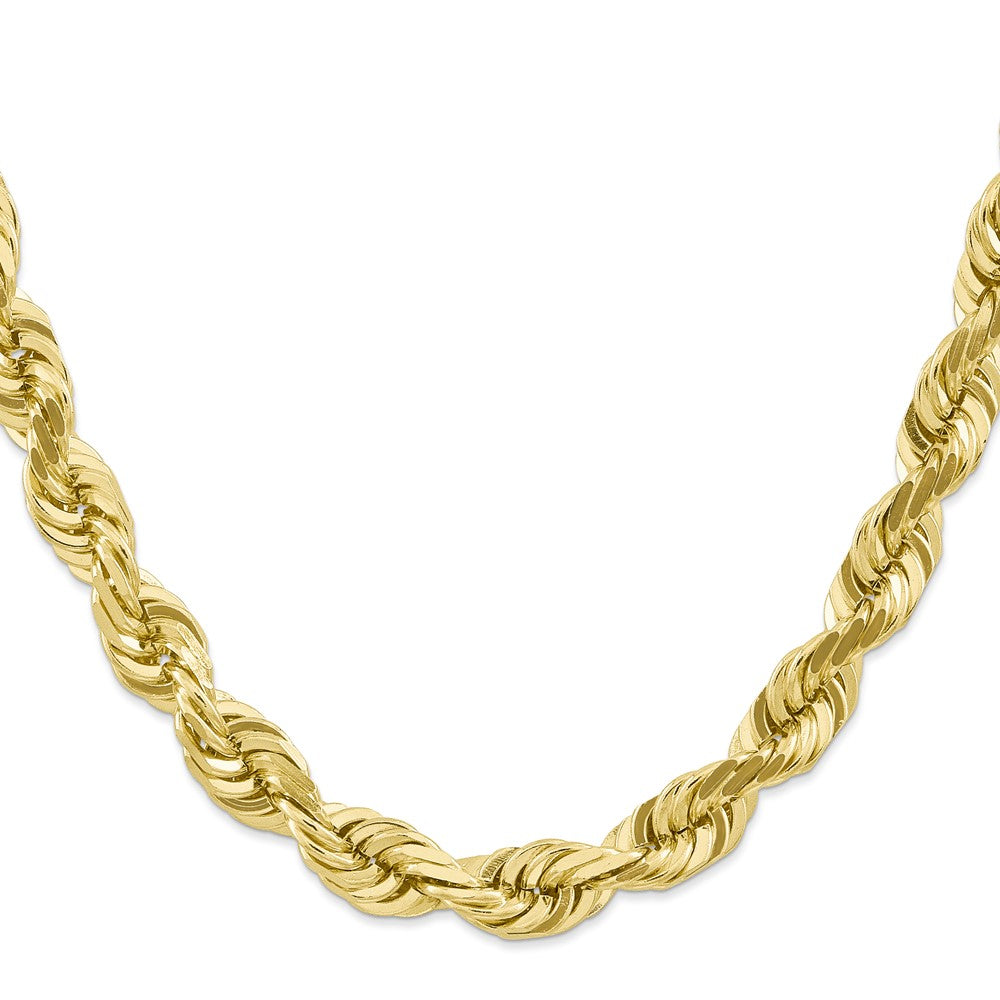 10k Yellow Gold 10 mm Diamond-cut Rope Chain