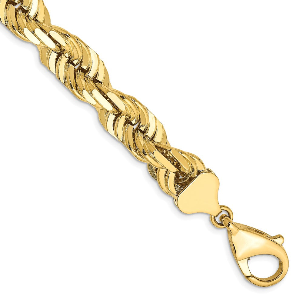 10k Yellow Gold 10 mm Diamond-cut Rope Bracelet (61.02 grams)