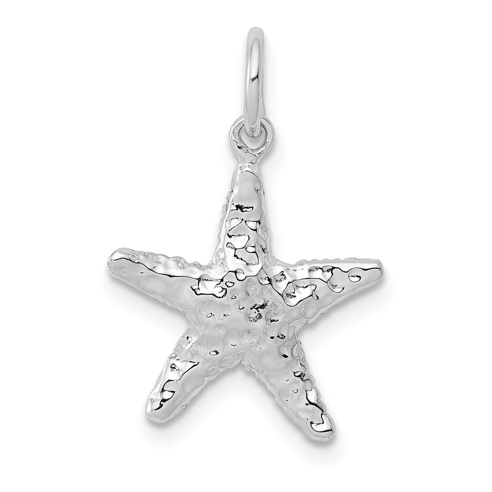 10k White Gold 14 mm Polished 3-Dimensional Starfish Pendant (0.72 grams)