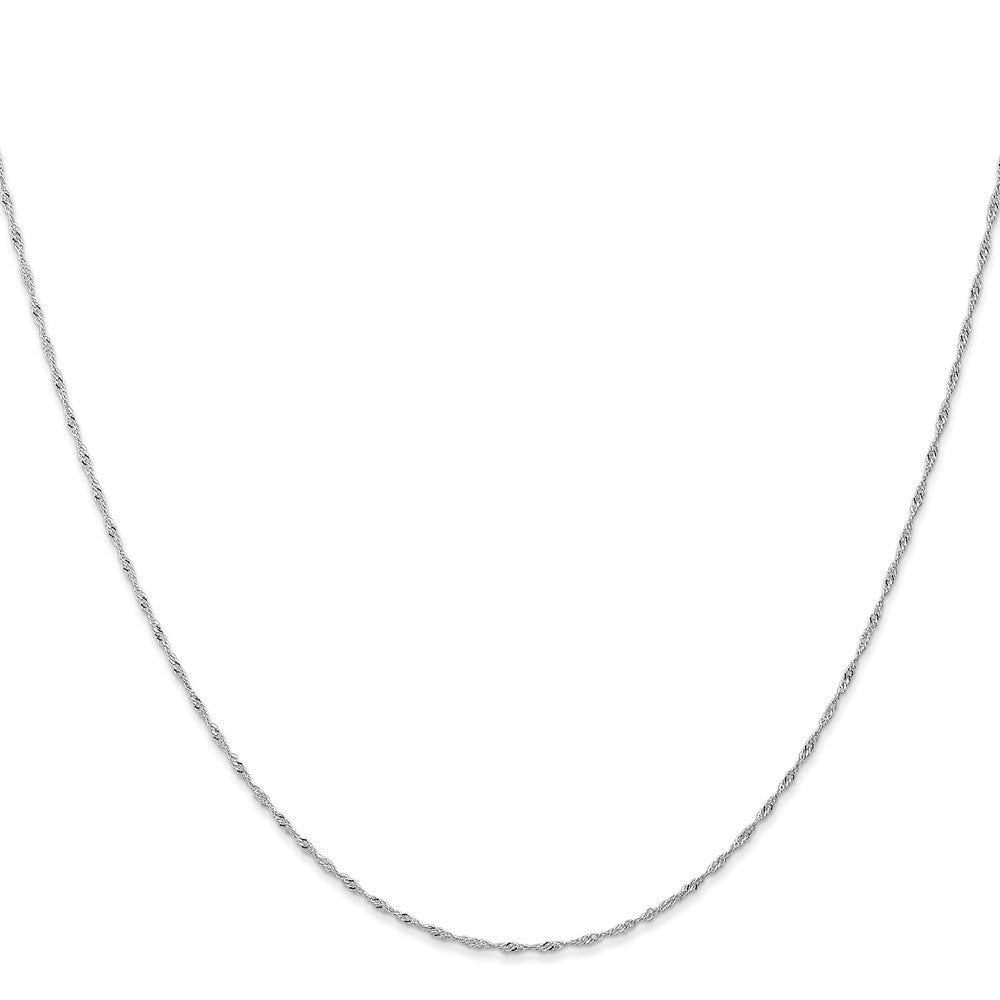 10k White Gold 1 mm Carded Singapore Chain (0.67 grams)