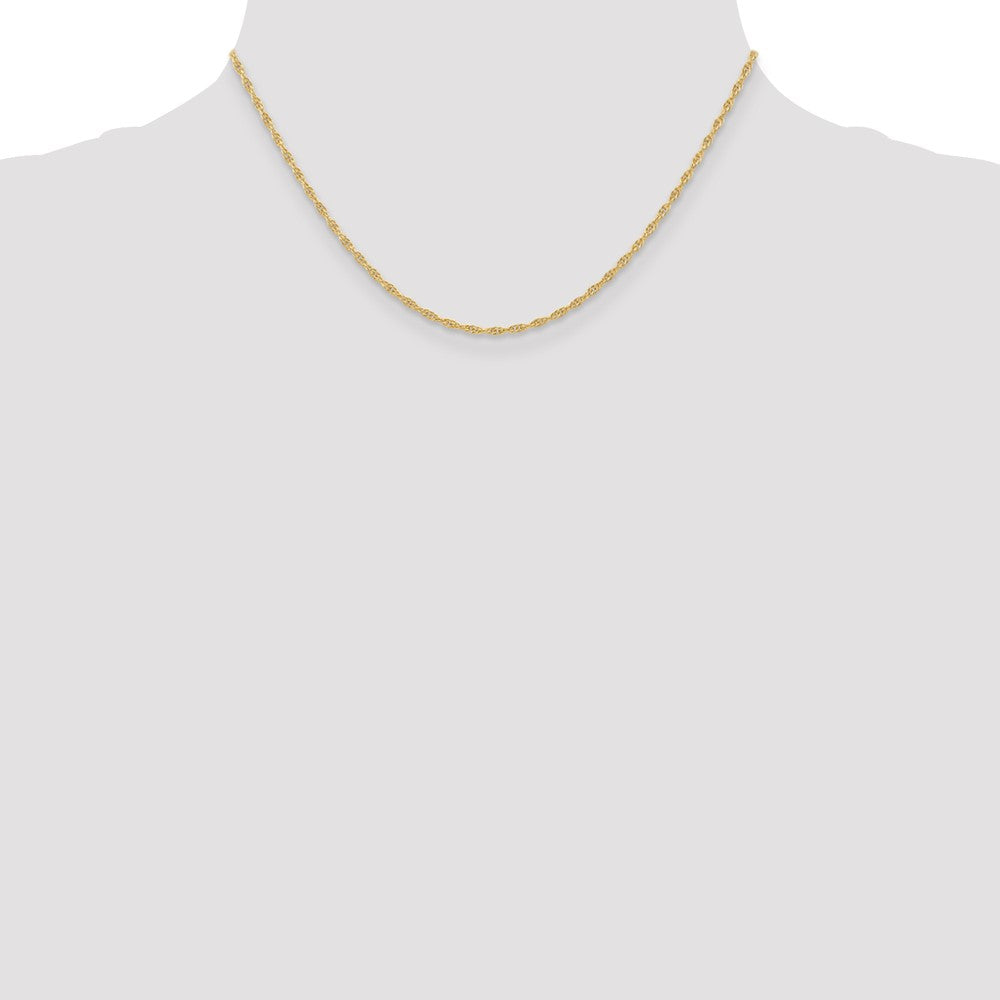 10k Yellow Gold 1.55 mm Carded Cable Rope Chain