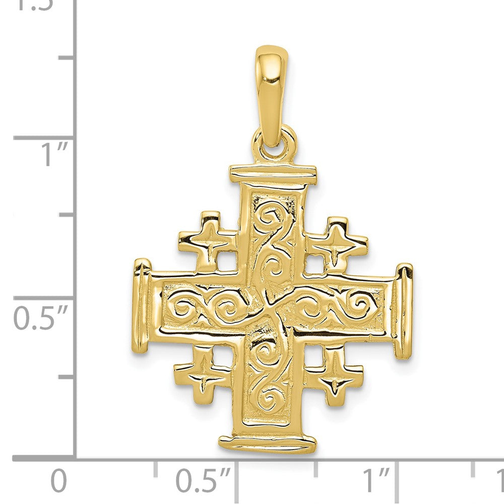 10k Yellow Gold 22 mm Jerusalem Cross Pendant (2.41 grams)