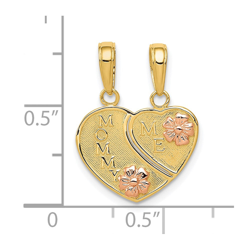 10k Two-tone 6 mm Two-tone MOMMY and ME Break-A-Part Charm (1.4 grams)