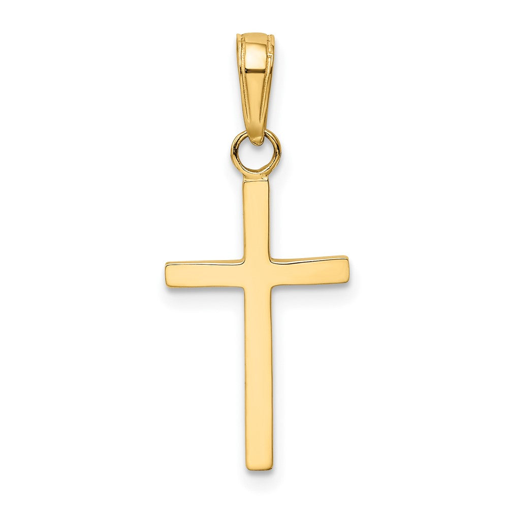 10k Yellow Gold 12 mm 3-D Cross Pendant (0.64 grams)