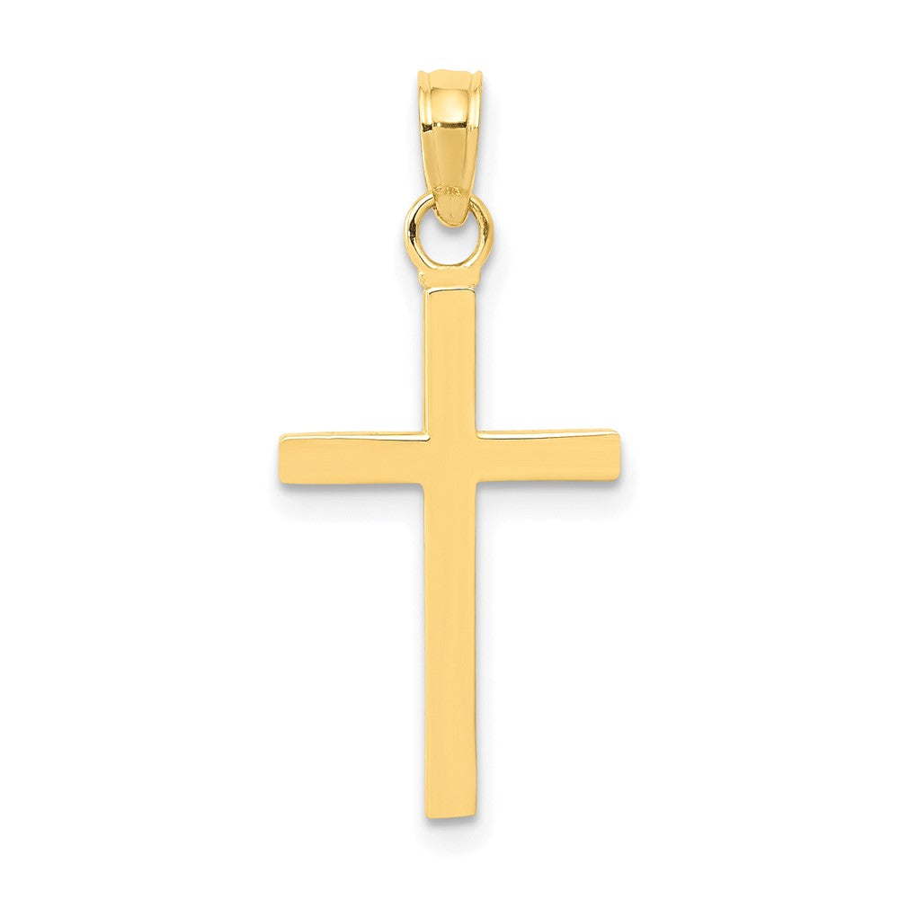 10k Yellow Gold 12 mm 3-D Cross Pendant (0.64 grams)