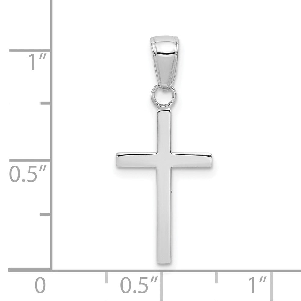 10k White Gold 12 mm 3-D Cross Pendant (0.64 grams)