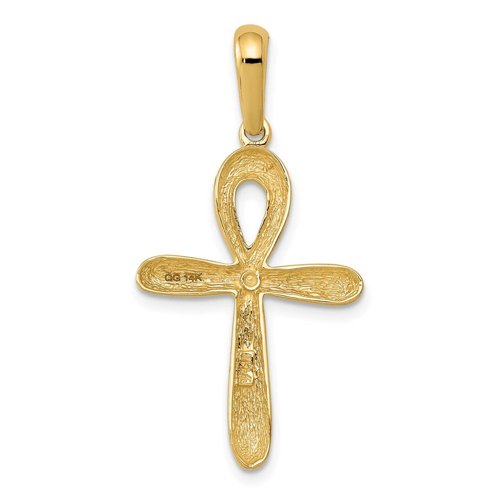 10k Yellow Gold 17 mm Ankh Cross Pendant (1.15 grams)