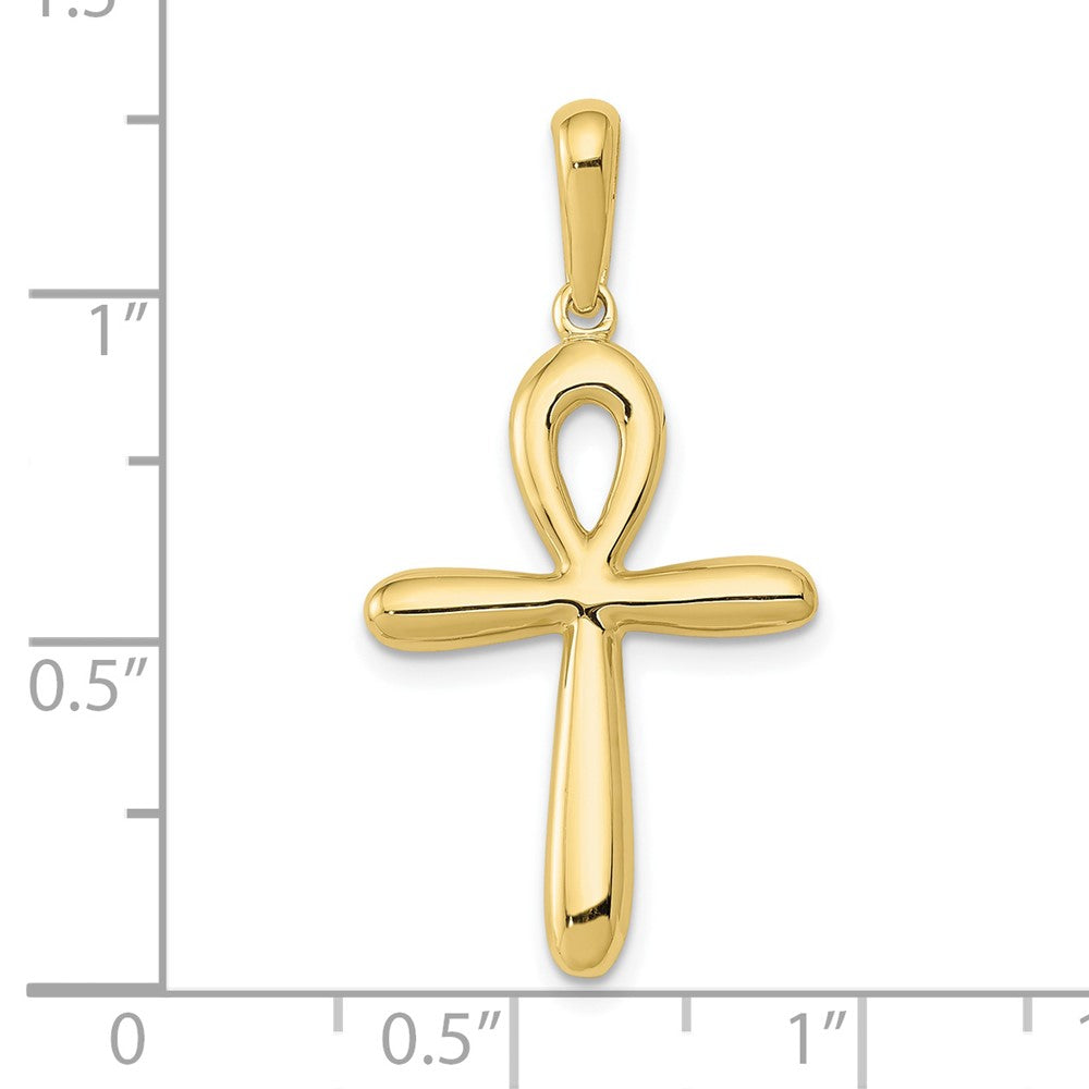 10k Yellow Gold 17 mm Ankh Cross Pendant (1.15 grams)