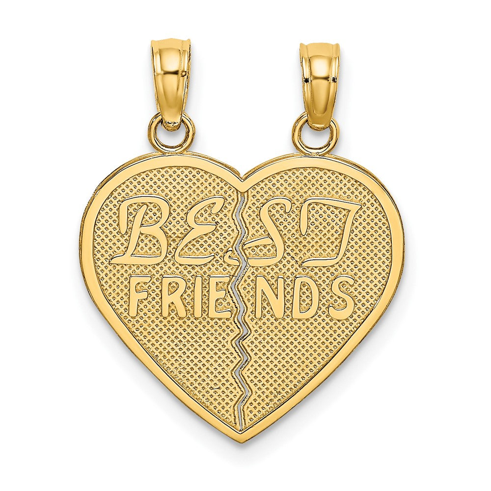 10k Yellow Gold 18.2 mm BEST FRIENDS Break-A-Part Heart Pendant (1.75 grams)