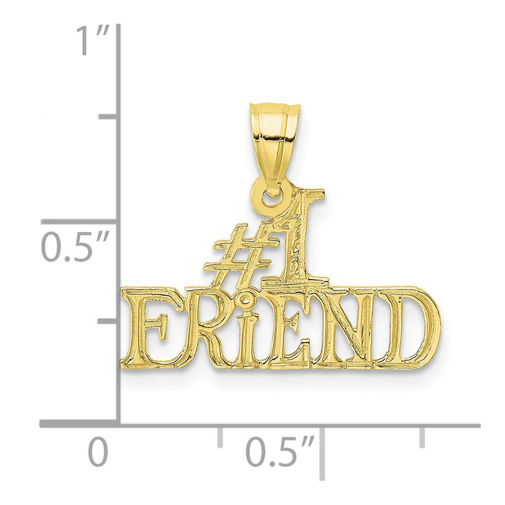 10k Yellow Gold 19.5 mm #1 FRIEND Pendant (0.59 grams)