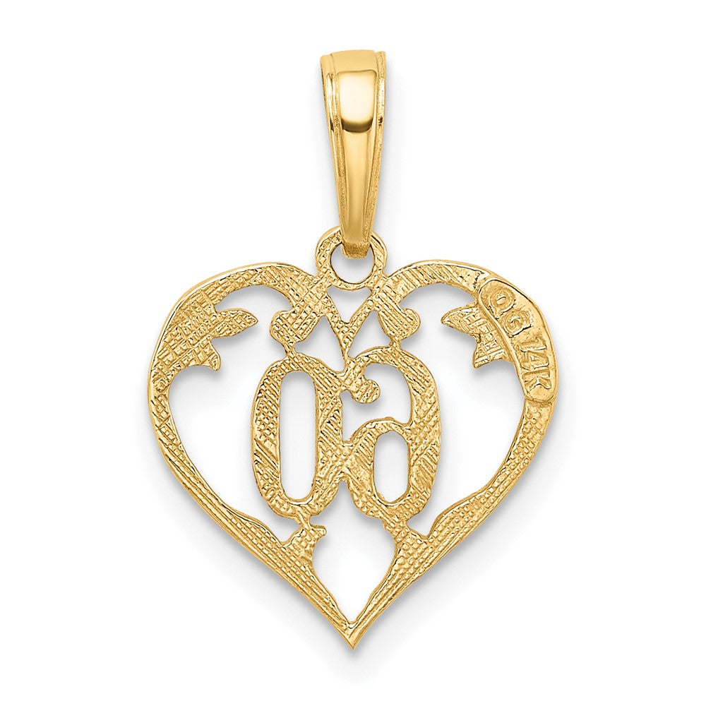 10k Yellow Gold 13 mm 60 Heart Pendant (0.56 grams)