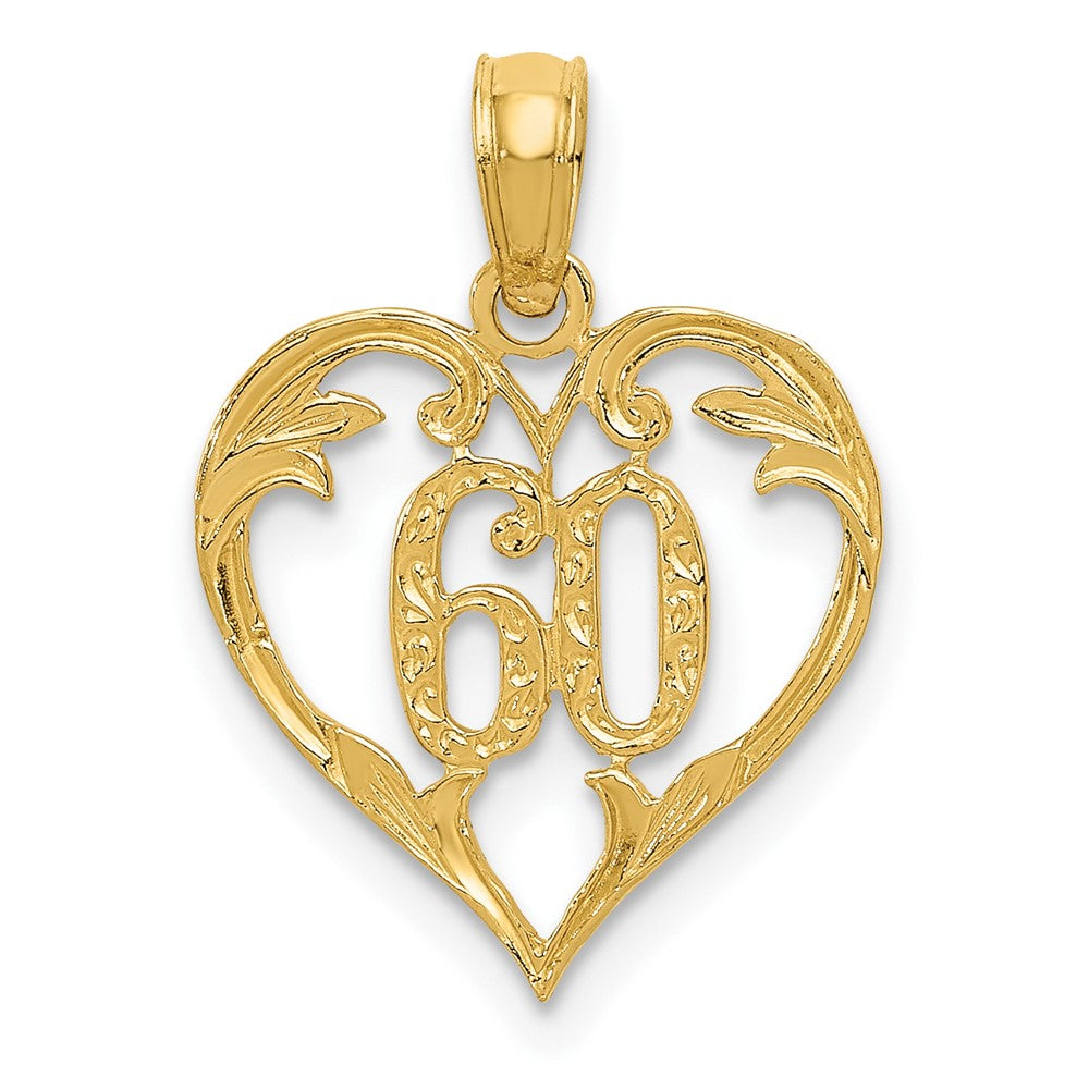 10k Yellow Gold 13 mm 60 Heart Pendant (0.56 grams)