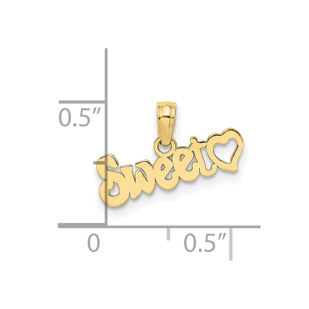 10k Yellow Gold 17.36 mm Sweet Heart Charm (0.5 grams)