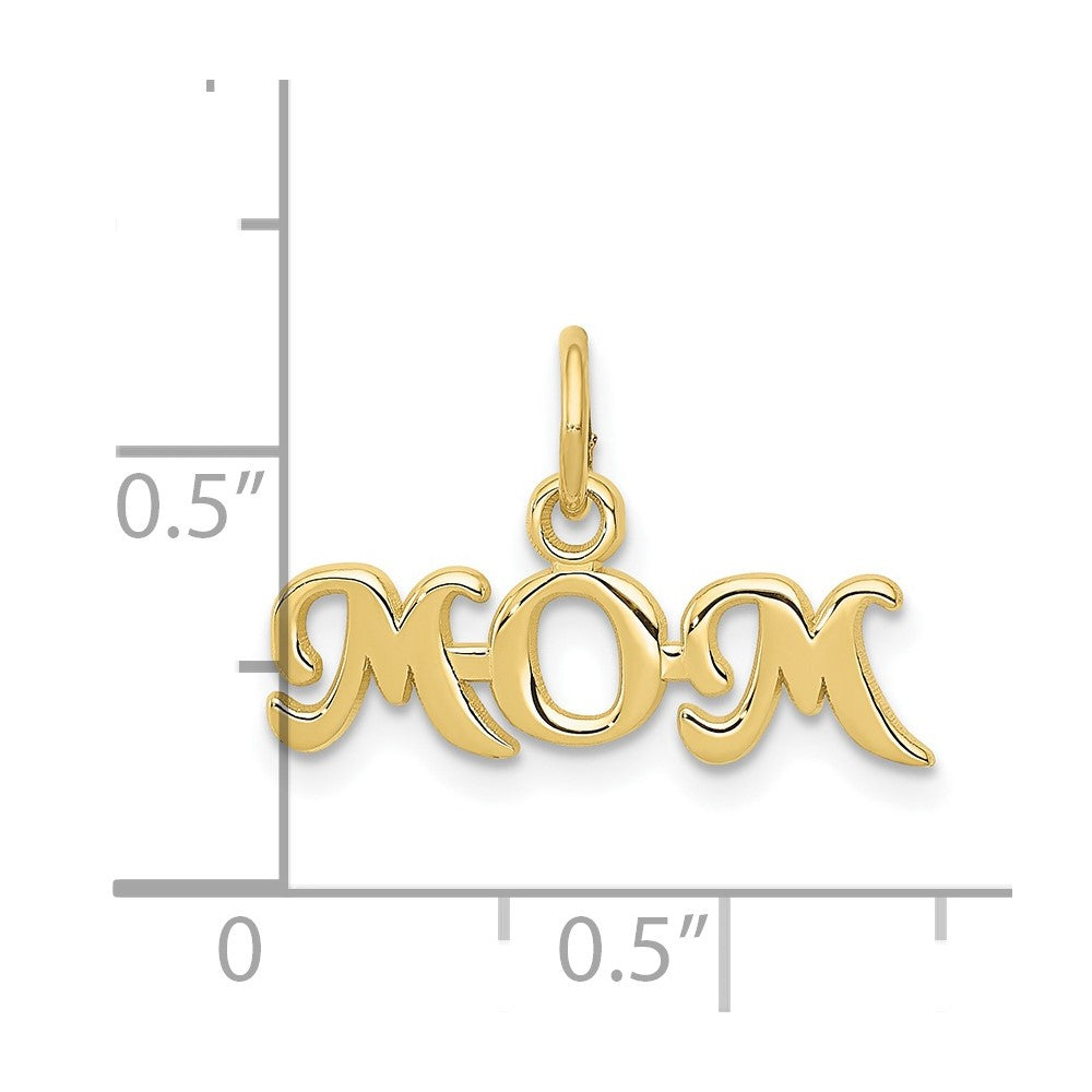 10k Yellow Gold 18 mm Mom Charm (0.5 grams)