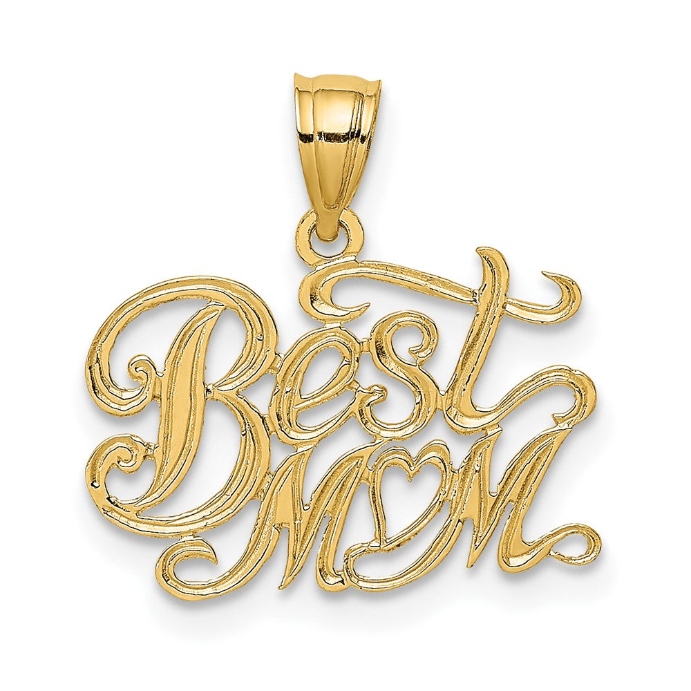 10k Yellow Gold 17 mm BEST MOM Pendant