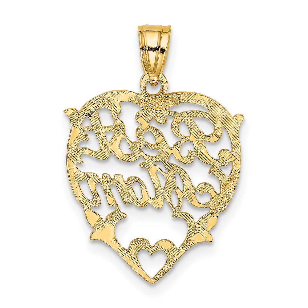 10k Yellow Gold 16.4 mm BEST MOM Heart Charm (0.94 grams)