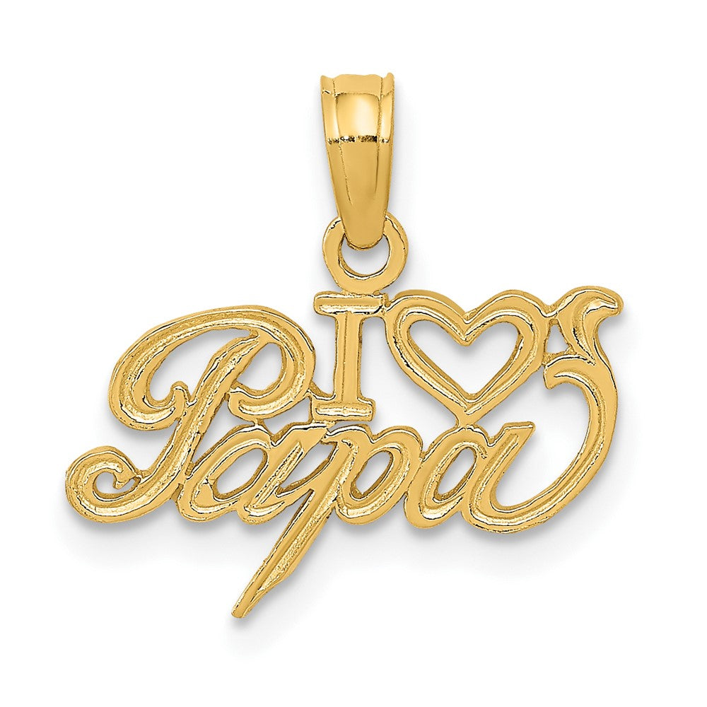 10k Yellow Gold 15.3 mm I Heart PAPA Charm (0.59 grams)