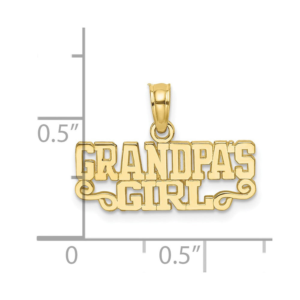 10k Yellow Gold 19.1 mm GRANDPAS GIRL Charm (0.9 grams)